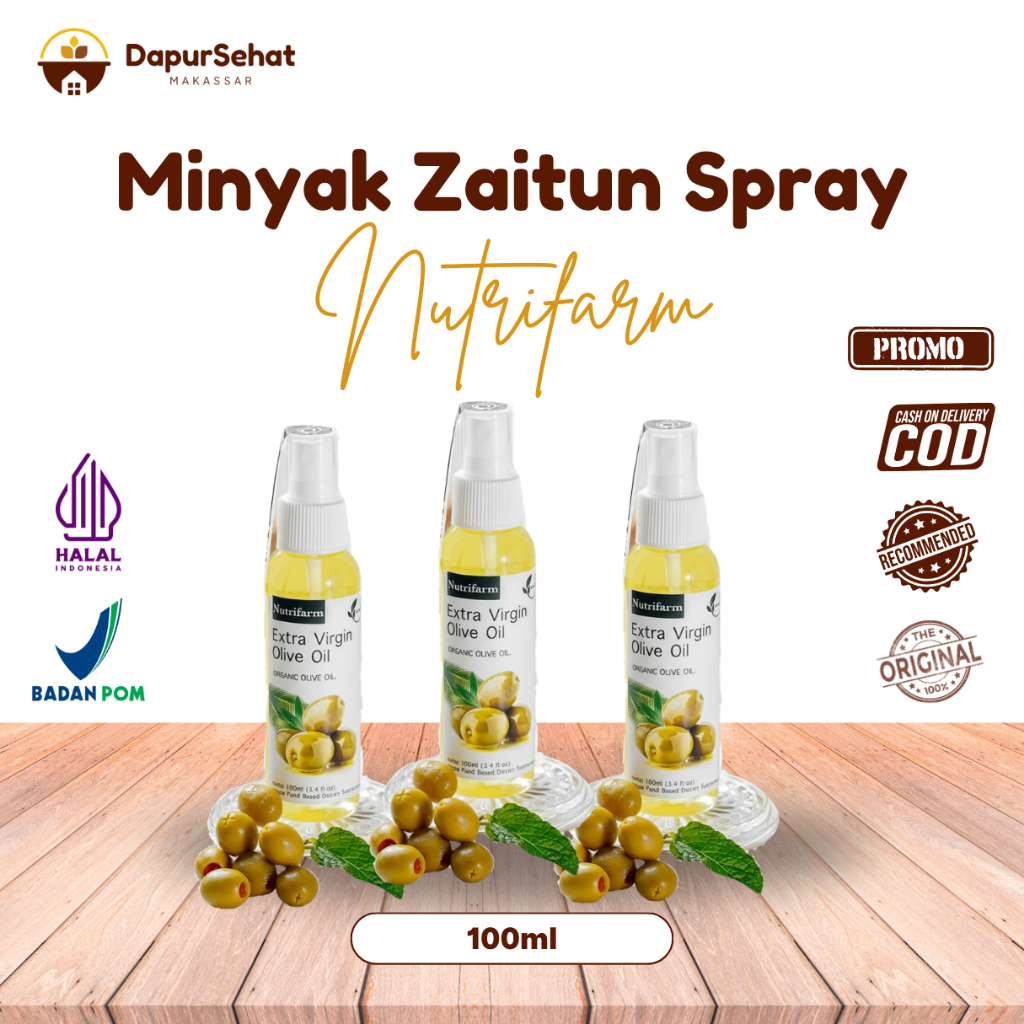 MINYAK ZAITUN NUTRIFARM 100 ml SPRAY SEMPROT MINYAK ZAITUN MUSTIKA RATU HERBORIST UNTUK DIMINUM RAMB