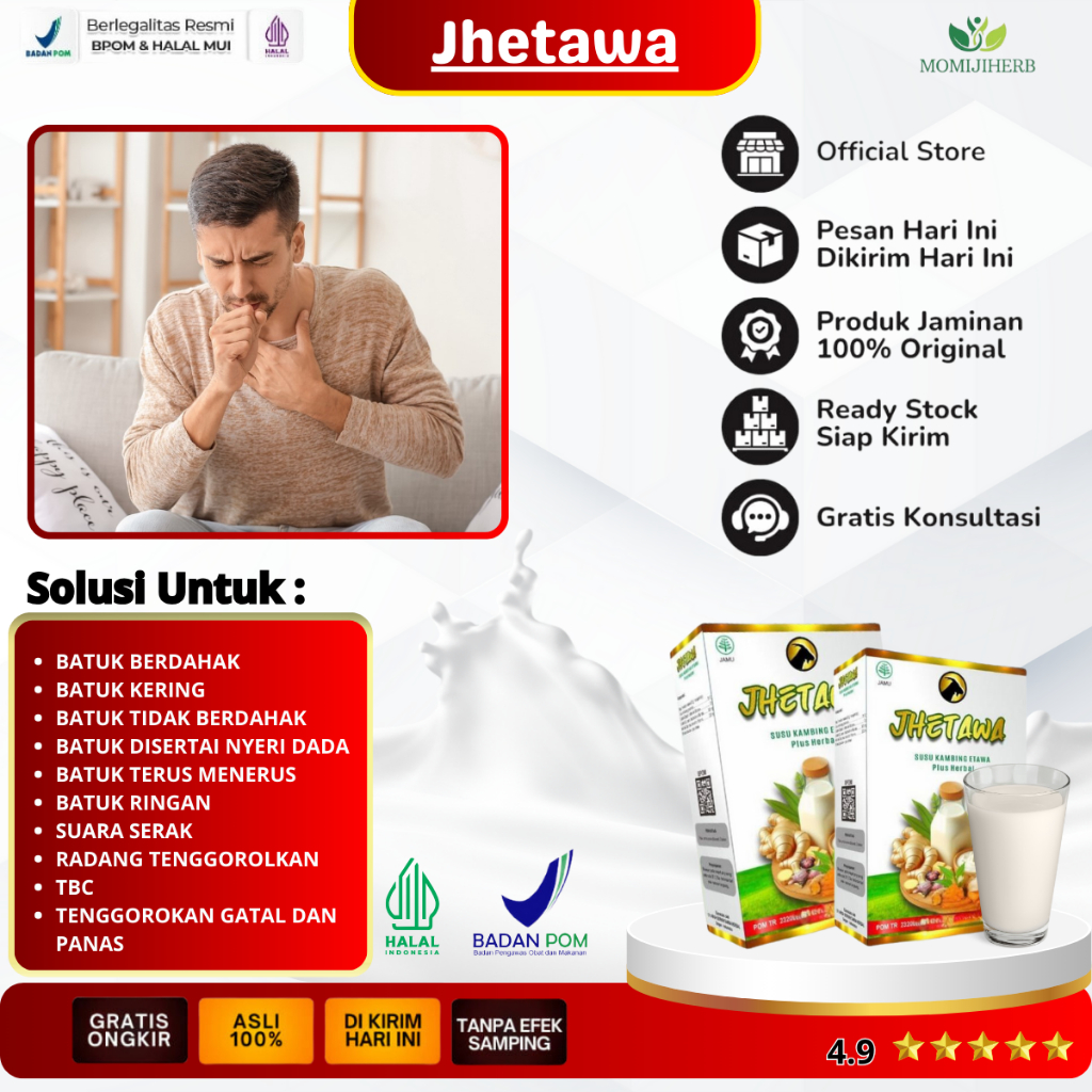 JHETAWA ISI 200 GR ATASI TENGGOROKAN PANAS BATUK TIDAK BERDAHAK, NYERI TENGGOROKAN,  BATUK MENAHUN, 