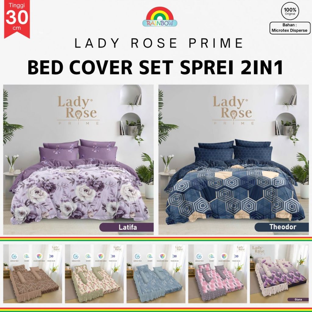 Lady Rose Prime - Bed Cover SET SPREI 2IN1 SORONG (120x200) Terlaris pilihan