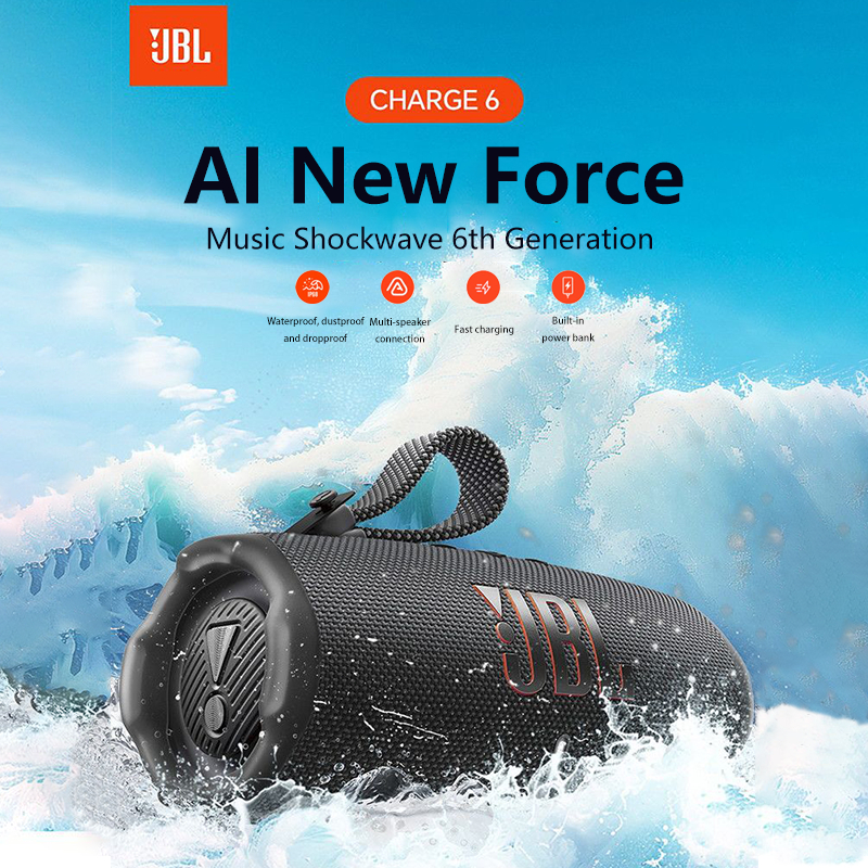 JBL Charge 6 Portable Wireless Bluetooth Speaker Powerful Bass 28Hrs Playtime IP68 Waterproof and Dr