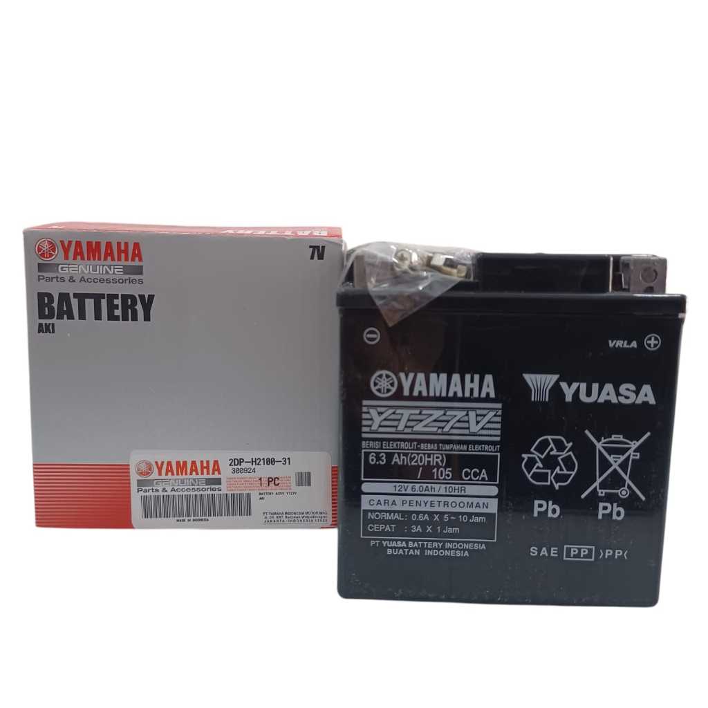 Aki Yuasa YTZ 7V 6.3 Ah(20HR) 12V Original Yamaha Genuine Part & Accessories Bebas Perawatan, Tahan 