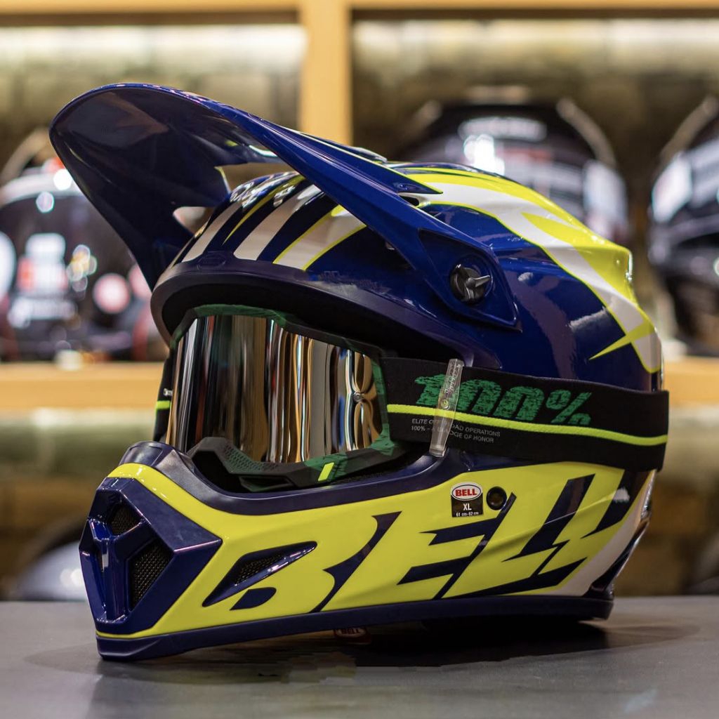 Helm Bell MX-9 MIPS Gloss Cross Blue/Yellow