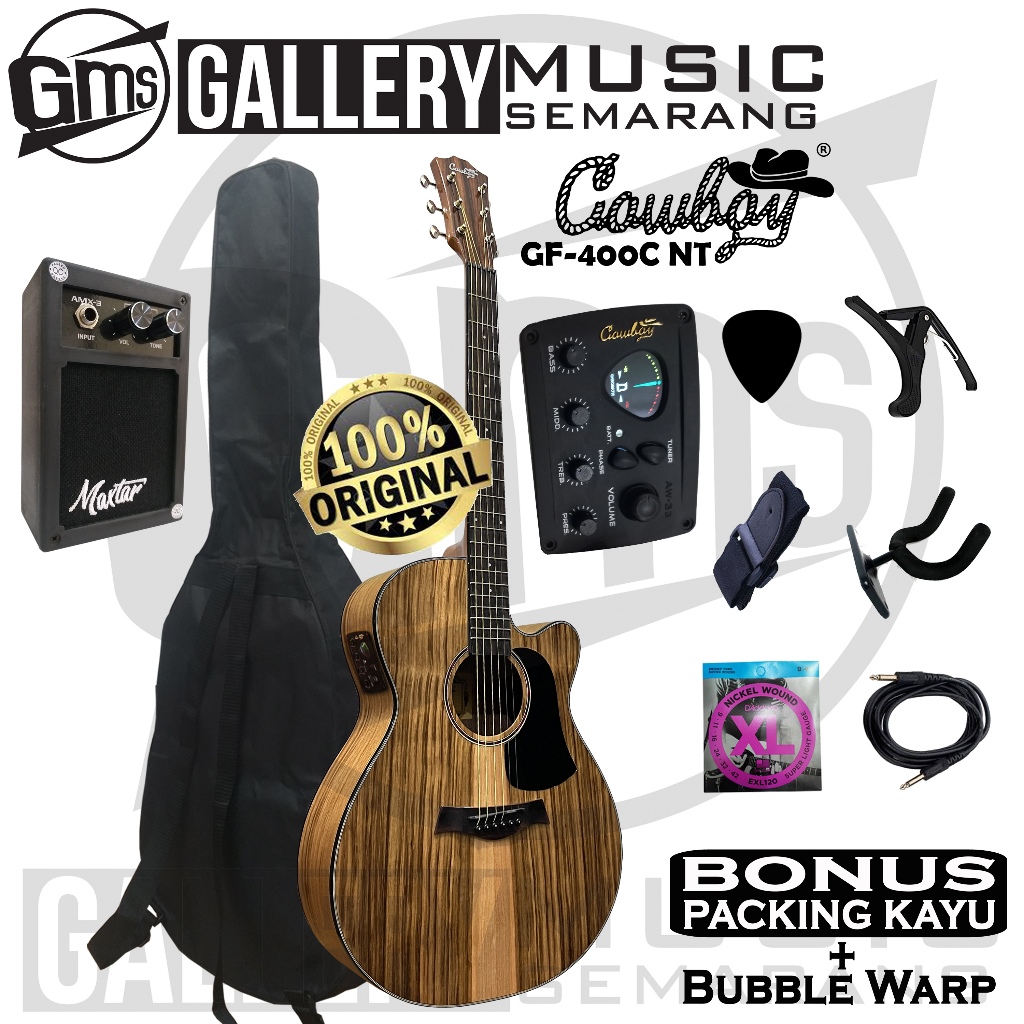 ORIGINAL Gitar Akustik Elektrik Cowboy GF-400C NT Gitar Cowboy Original