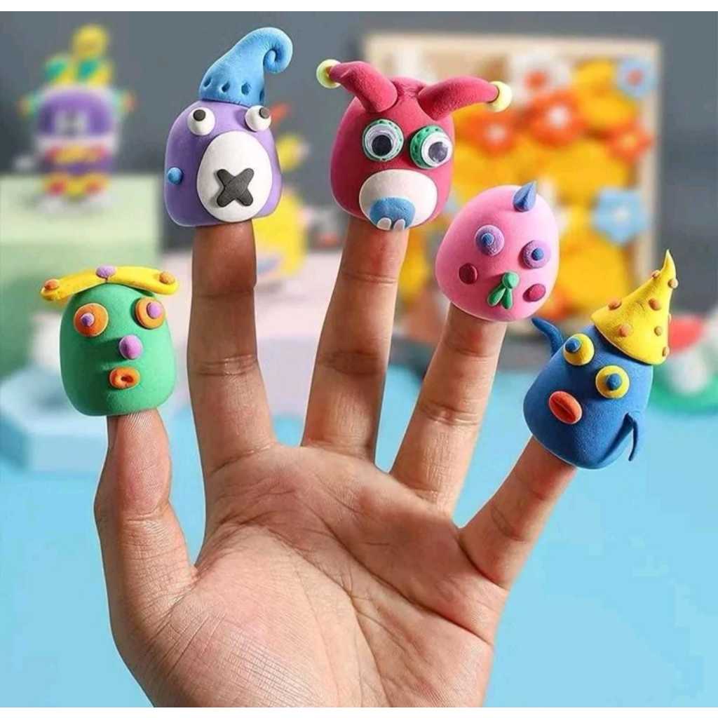 (RDM) Clay Mainan Anak Mainan Malem Slime Squishy Lilin Isi 12pcs Belajar Rumah