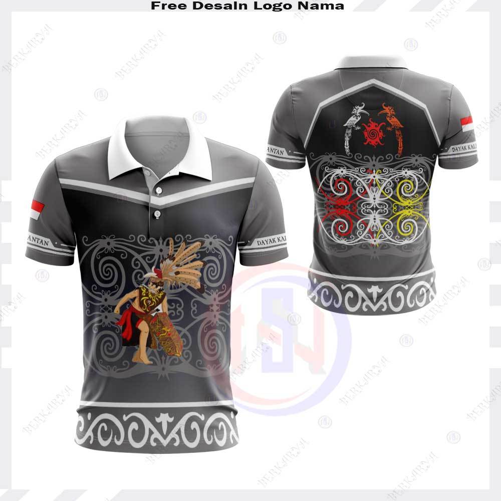 Jersey Dayak Kalimantan / Kaos Polo Batik Dayak Kalimantan / Baju Dayak Kalimantan Fullprint Terbaru