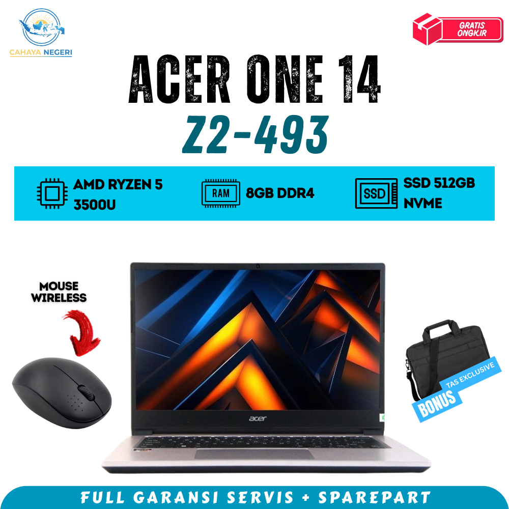 PROMO LAPTOP Acer AMD Ryzen 5 RAM 8GB SSD 512GB LAYAR 14" type ACER One 14 Z2-493 laptop 4 JT.AN BUA
