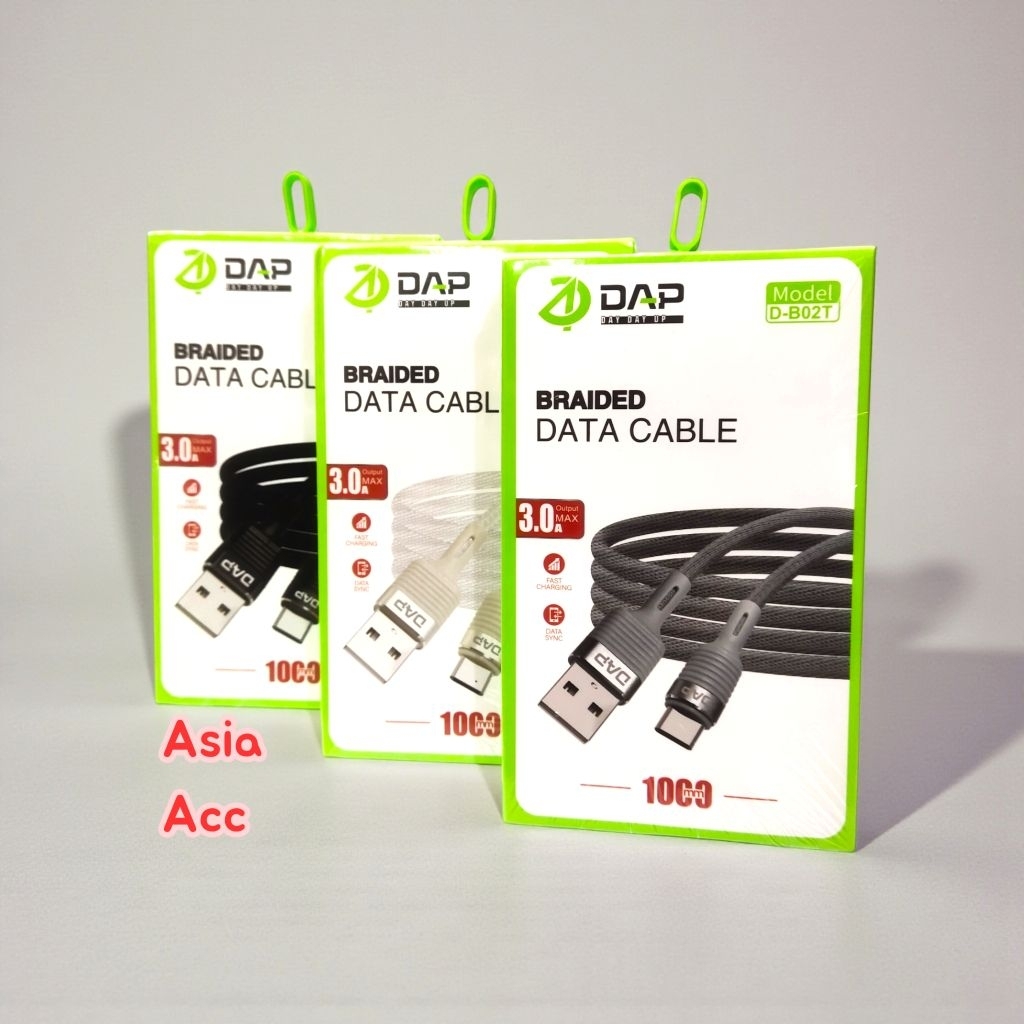 Kabel Data DAP Type C 2.4A D-B02T Kabel Charger DAP Type C 2.4A 1m Original D-B02T