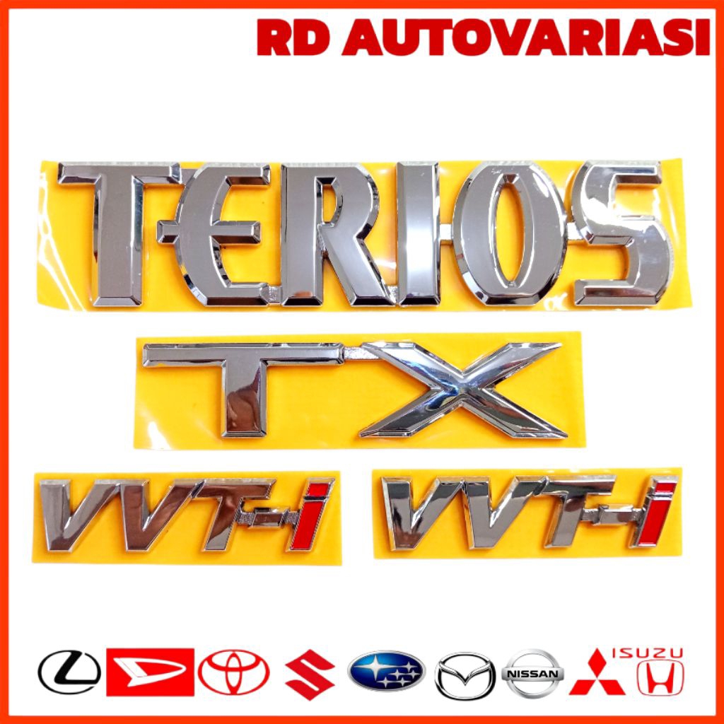 Emblem Daihatsu Terios TX Original/Logo Emblem Bagasi Terios TX Komplit Original
