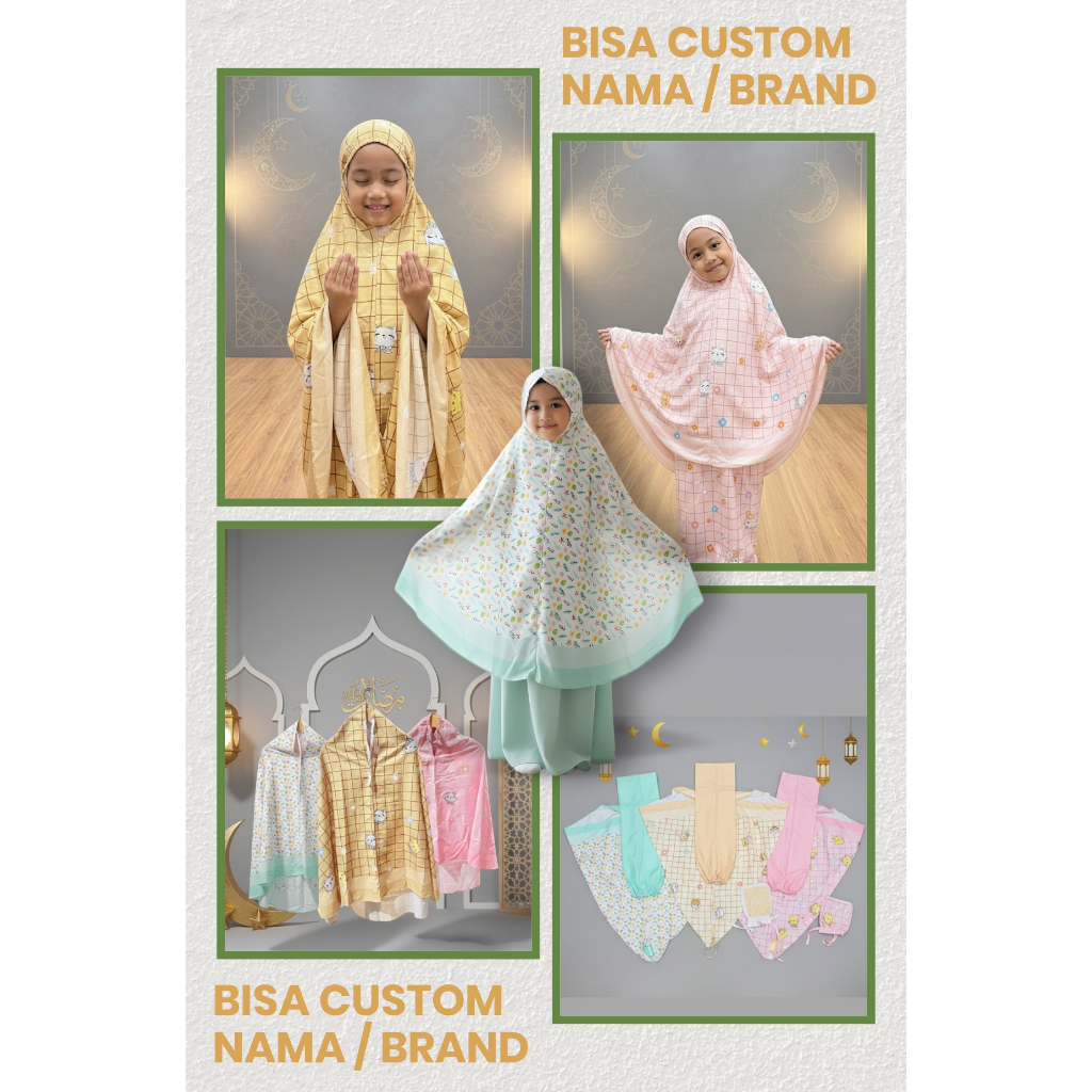 MUKENA UKURAN ANAK PREMIUM GRATIS CUSTOM NAMA
