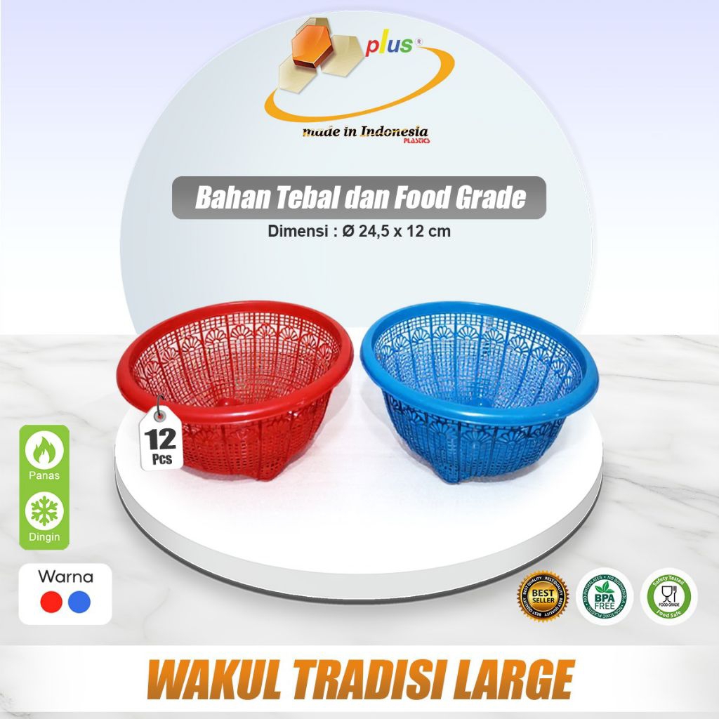 (12 PCS) WAKUL TRADISI LARGE / WAKUL PLASTIK / WAKUL HAJATAN / WAKUL MURAH / WAKUL SERBAGUNA
