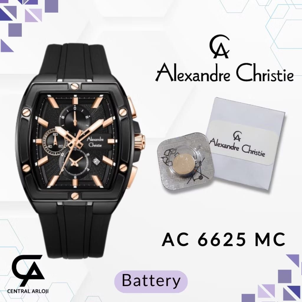 Baterai jam tangan Alexandre Christie 6625 MC original