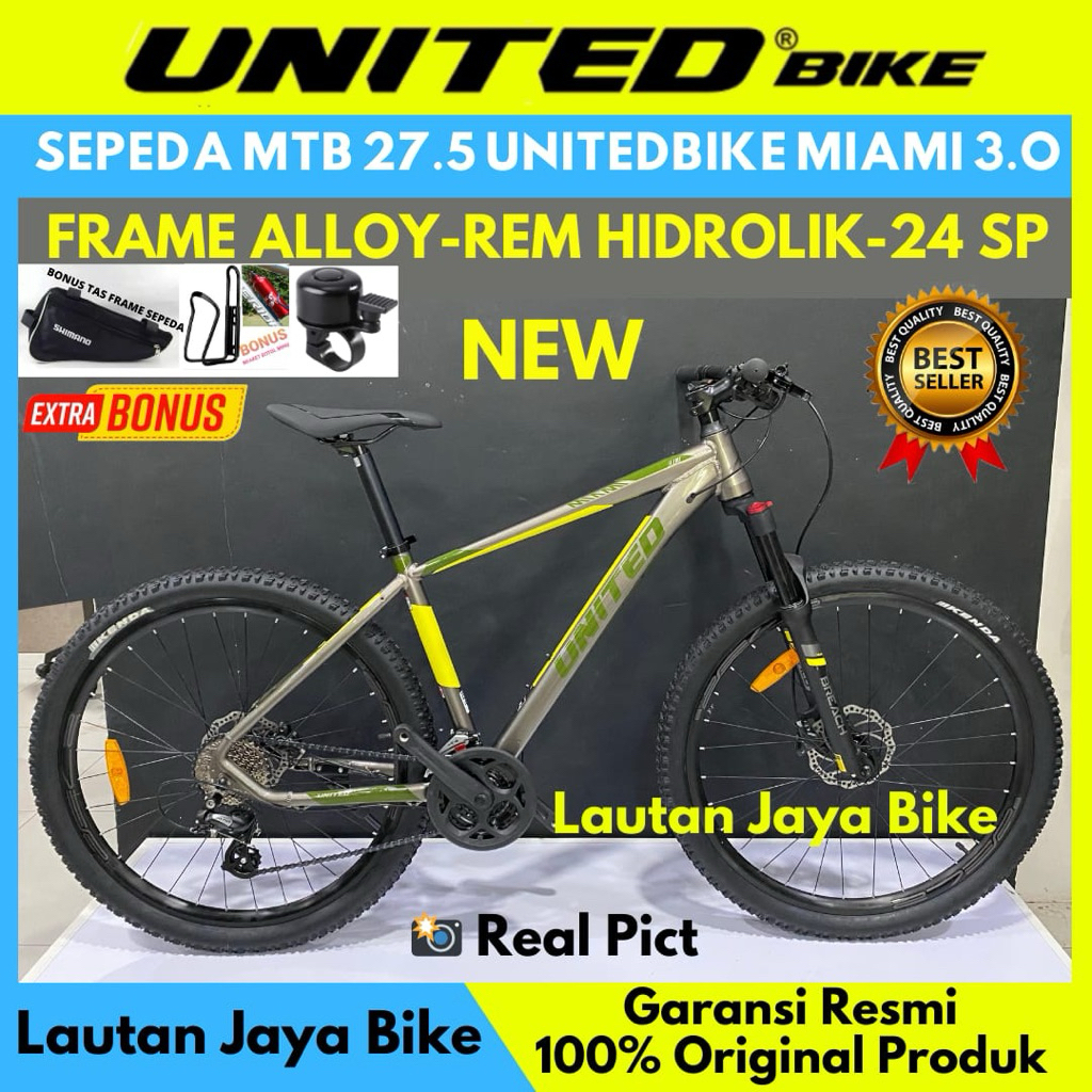 Sepeda Gunung MTB 27.5 United Monanza 4.3 Miami 3.0 Rem Hydraulic Terbaru