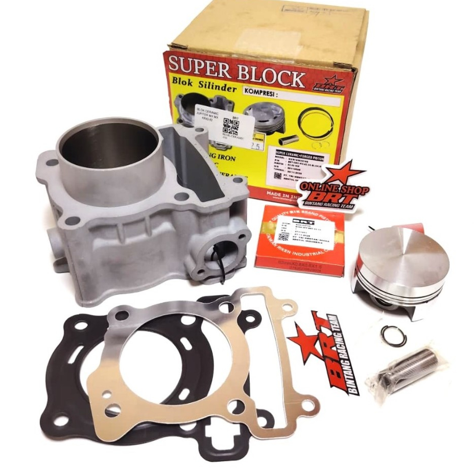 BLOK CERAMIC PISTON FORGED 62 65 MM BRT JUPITER MX KING VIXION OLD NVL NVA R15 V1 V2 XABRE BLOK SET 