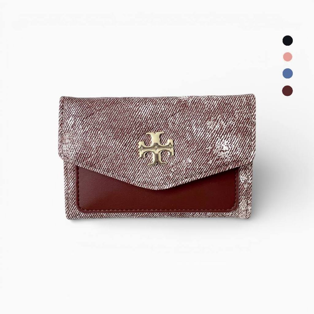 Dompet Wanita Kode TB1092 Premium Import Kulit Kanvas Fashion Korea Free Box Kancing Magnet Kekinian