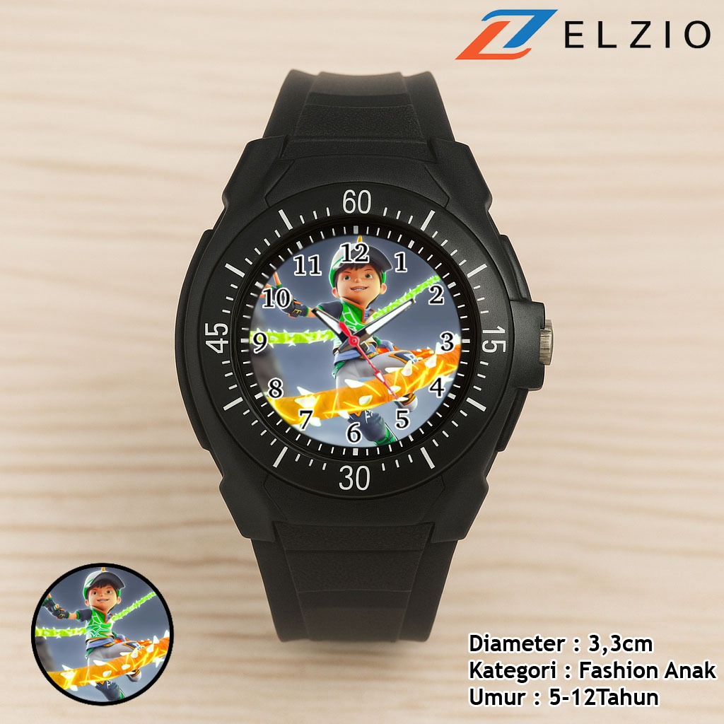 ELZIO - Jam Tangan Sport Karakter Anak Boboiboy