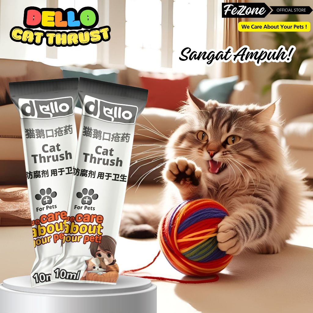 bat Sariawan Kucing Obat Bau Mulut Kucing Dello Cat Thrust Kucing Sariawan Obat Hewan Kitten Obat Mu