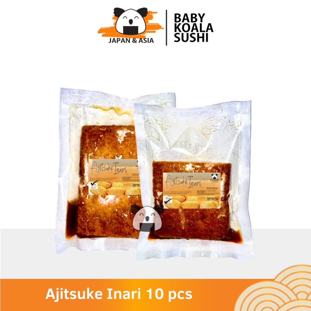 AJITSUKE INARI AGE Kulit Tahu Jepang 10 pcs Halal Kantung Tahu Goreng Berbumbu untuk Sushi
