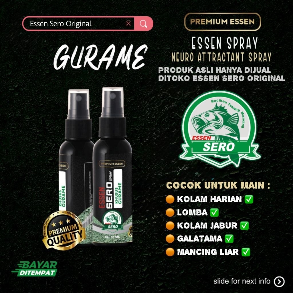 Essen Ikan Gurame Babon/Indukan/Essen Sero Original 30ML Siap Pakai