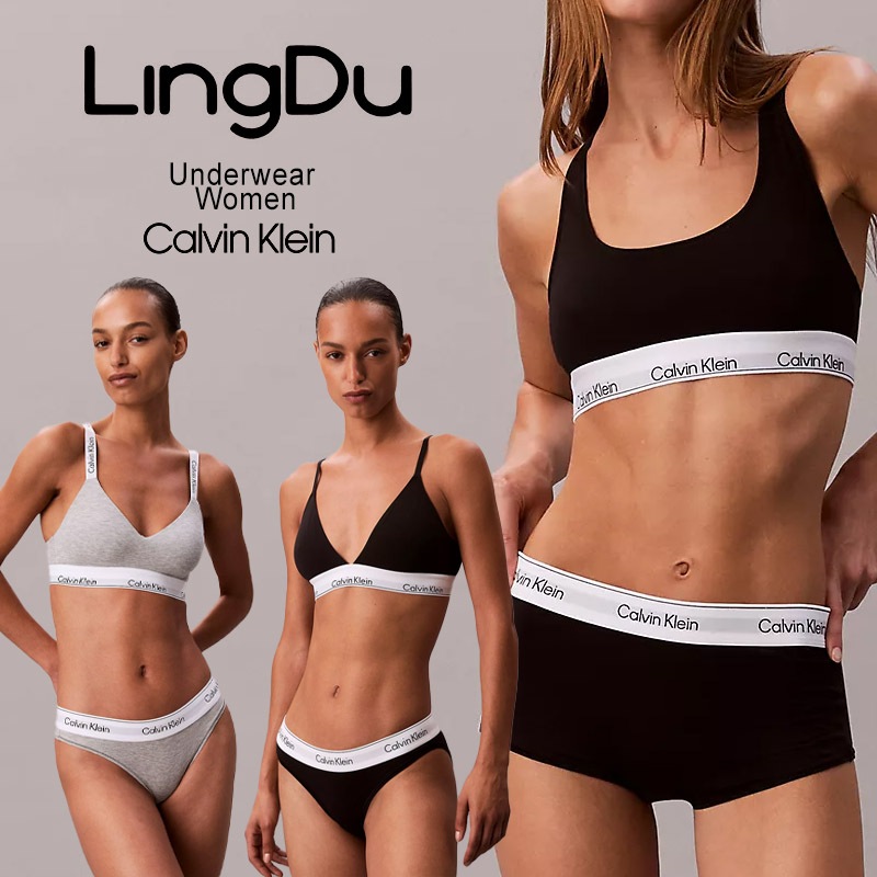 Calvin Klein Underwear Modern Cotton Bra Set Bra Olahraga /Wanita busa tipis Tanpa Kawat