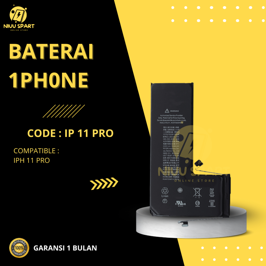 BATERAI BATTERY IPHONE 11 PRO DOUBLE [IC POWER] ORIGINAL
