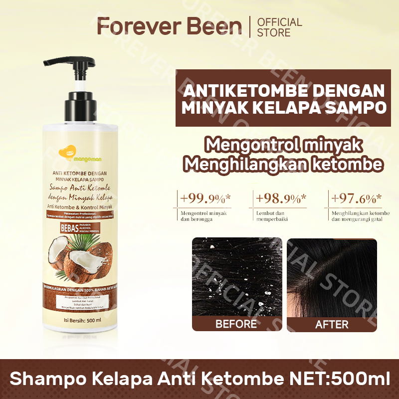 500ml Shampo Kelapa Anti Ketombe - Penghilang Ketombe Ampuh, Mengatasi Rambut Rontok, Meredakan Gata