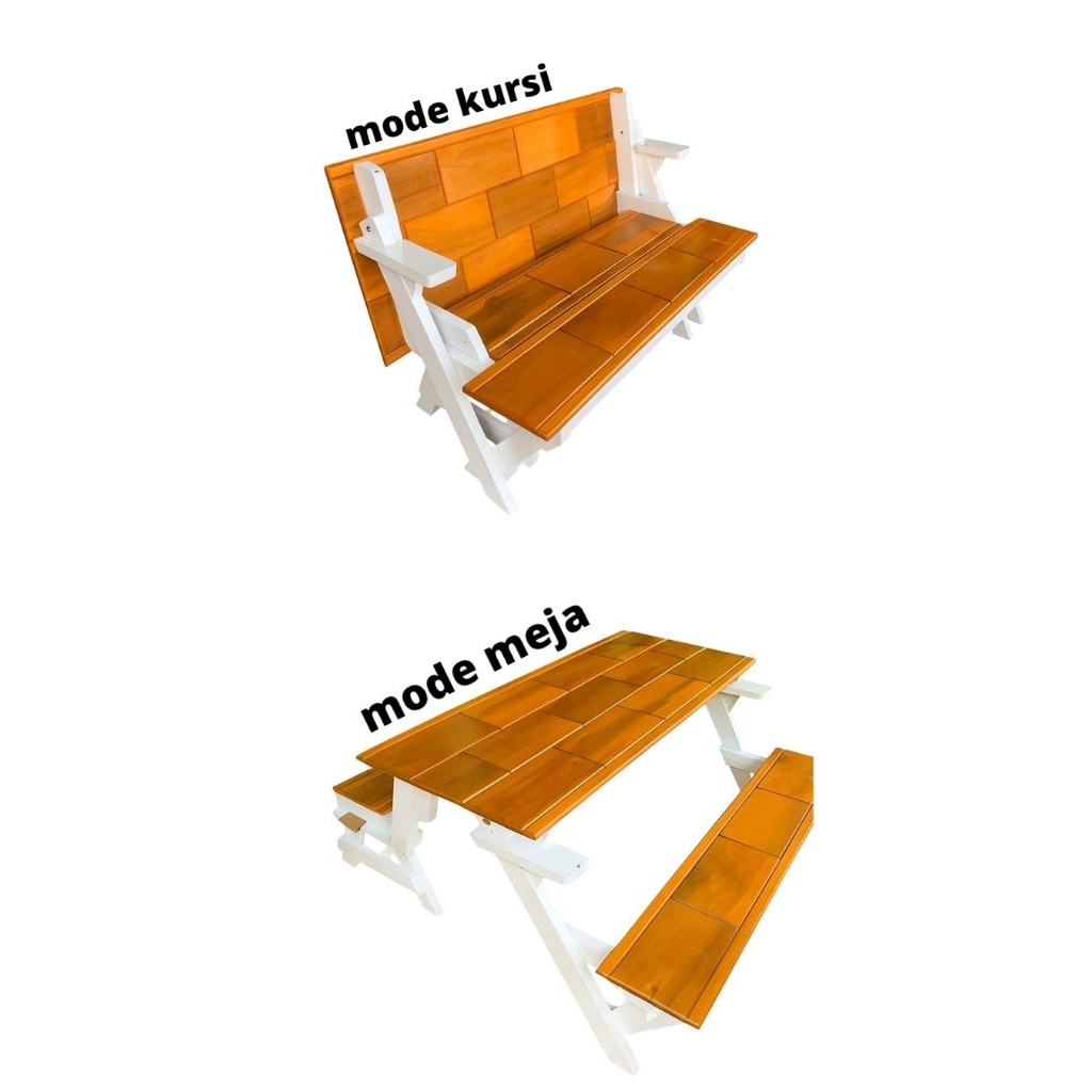Kursi Lipat & Meja Lipat 2 In 1  / Kursi lipat / Meja lipat / Meja nongkrong / Meja cafe / Meja magi