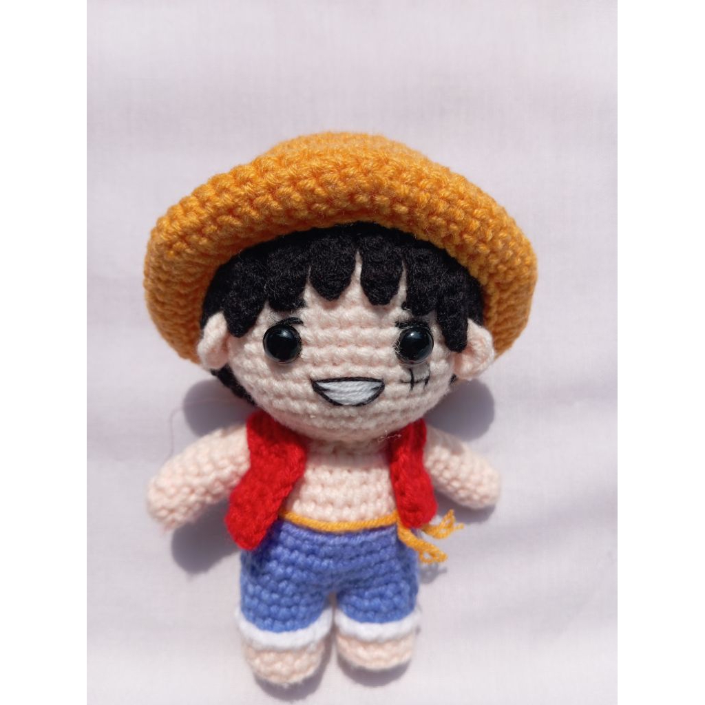 Crochet luffy doll one piece/boneka rajut luffy one piece bisa dijadikan ganci