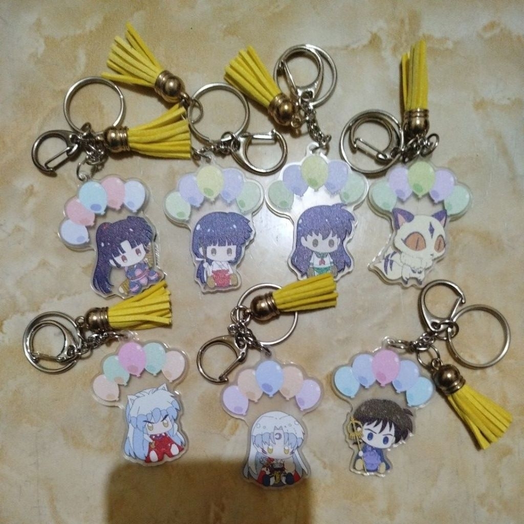 Keychain Acrylic Inuyasha Gantungan Kunci Akrilik Inuyasha Kagome Kikyo Seshomaru Kirara Sango Mirok