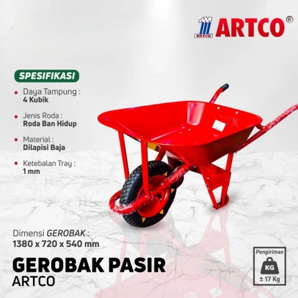 Gerobak sorong artco 100% original/gerobak dorong artco/gerobak pasir/angkong