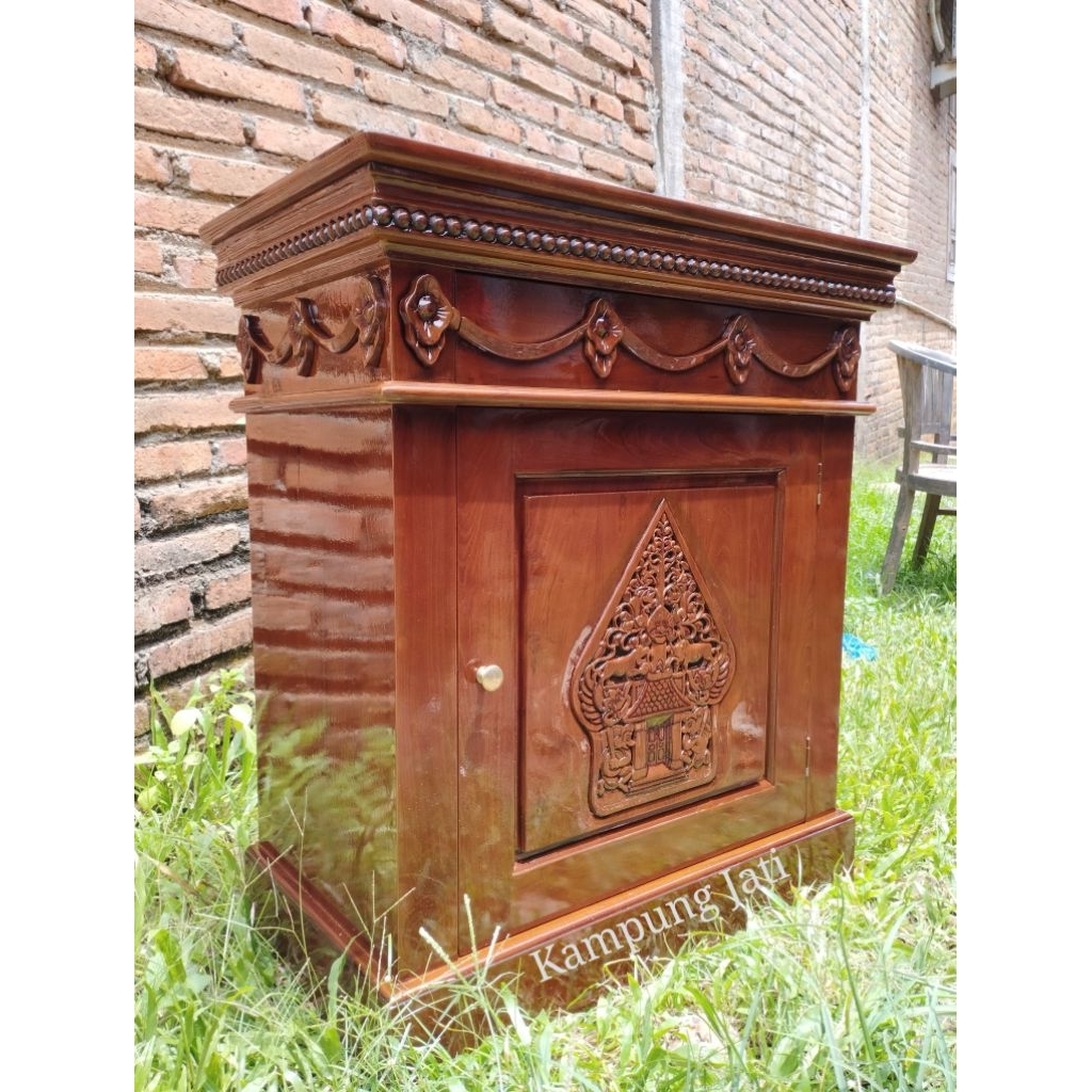 NAKAS, NAKAS JATI, NAKAS MOTIF WAYANG, BUFET AQUARIUM, AQUARIUM JATI, BUFET JATI