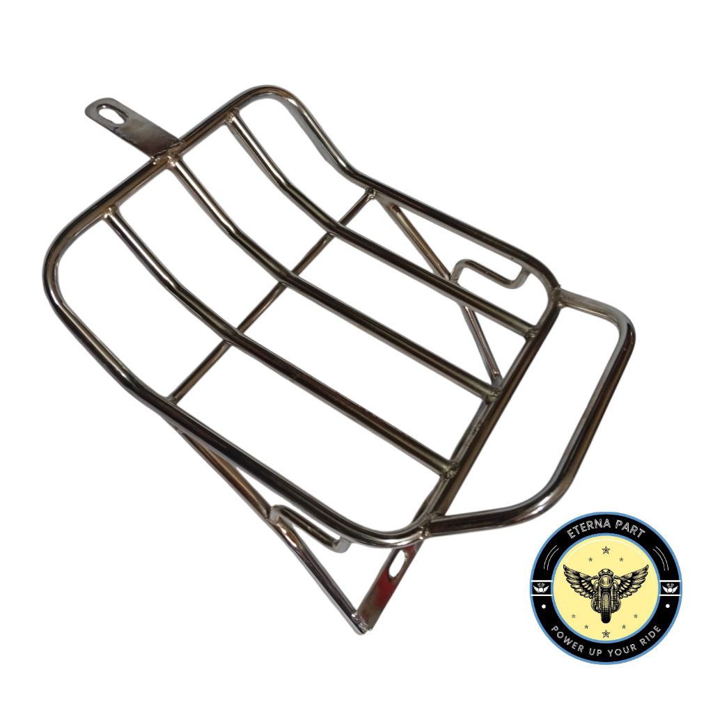 backrack vespa px ps rak belakang vespa px ps backrack warna chrome