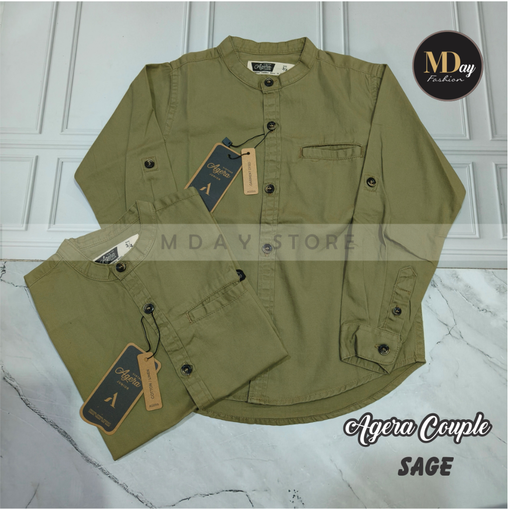 AGERA KEMEJA KOKO COUPLE AYAH ANAK SPESIAL NEW SAGE KATUN TWILL TERBARU
