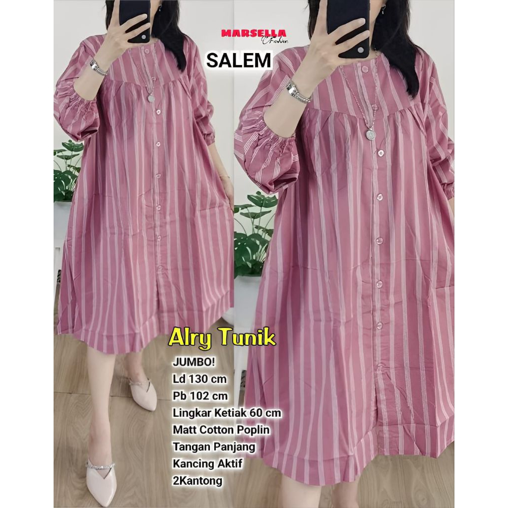 Arly Jumbo Tunik Atasan Baju Wanita Model Tunik by Marsella