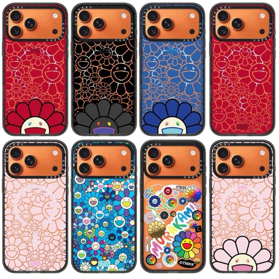 Casing ponsel magnetik CASETiFY x Takashi Murakami seri FLOWERS BLOOM untuk Apple iPhone 17 Pro Max,