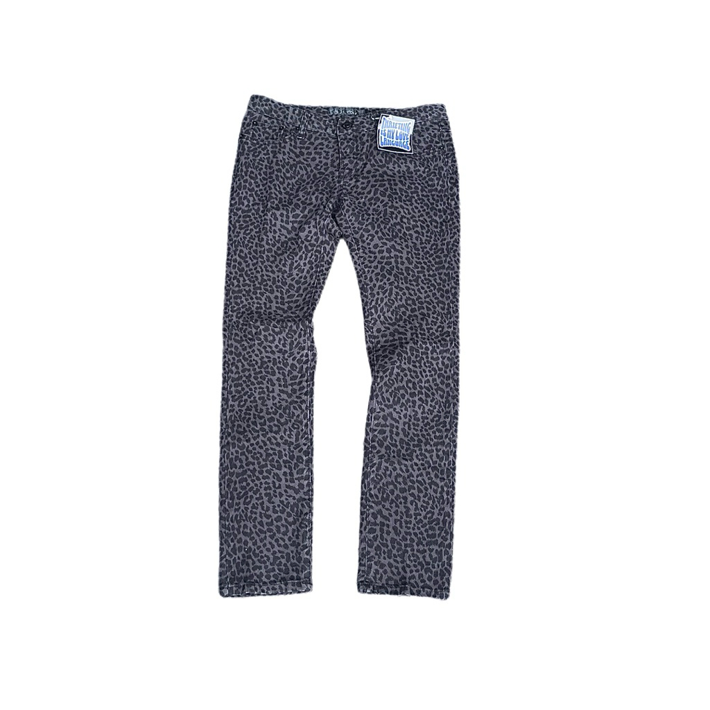 Denim Pants Size 29-30 Blue Stone Y2K Japan Leopard Madpunk Skinny