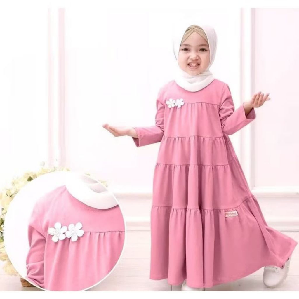 Gamis susun anak perempuan Gamis anak terbaru  Gamis anak kekinian Baju lebaran Baju pesta usia 2-12