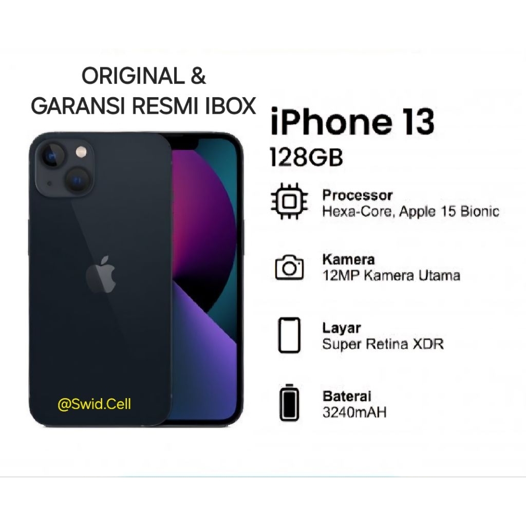 BARU IPHONE 13 128GB GARANSI RESMI IBOX 1 TAHUN