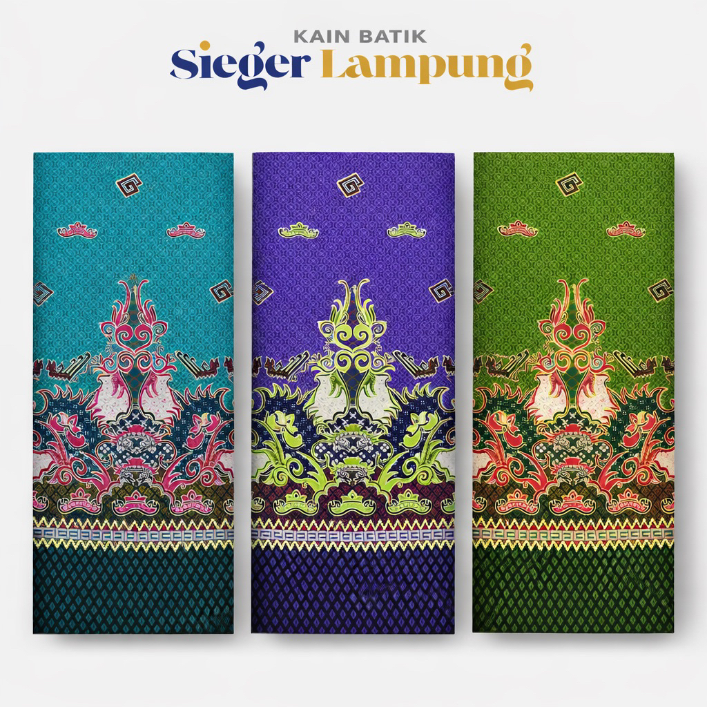 Kain Batik Motif Siger Lampung Khas Lampung Bahan Sanwos Halus Jatuh Adem Untuk Pria Wanita