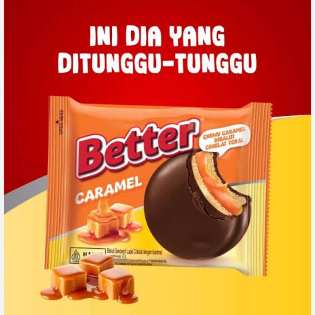 Roma Better Sandwich Caramel (Isi 10pcs)/Biskuit Better Caramel/Better Caramel Biskuit Sandwich