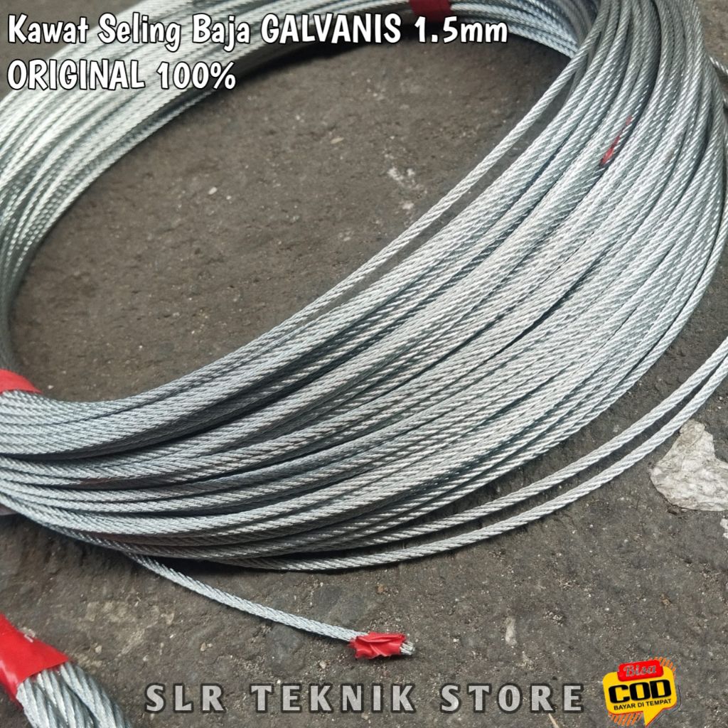 Kawat Seling Baja Galvanis 1.5mm Tali Seling Baja Wire Rop