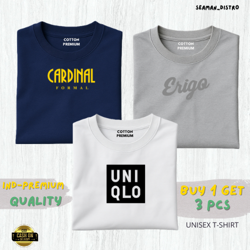 PROMO BUY 1 GET 3 PCS (PROMO COD) SEAMAN DISTRO - Kaos Distro 100% Katun Combed 30s Tebal - T-Shirt 