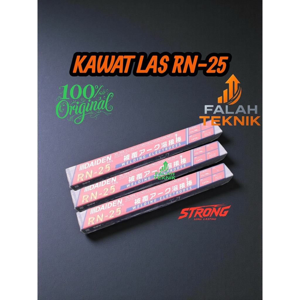 Daiden Kawat Las Elektroda 2MM X 300MM 1 KG AWS E6013 Welding Electrodes RN-25 Kawat Las Listrik MMA