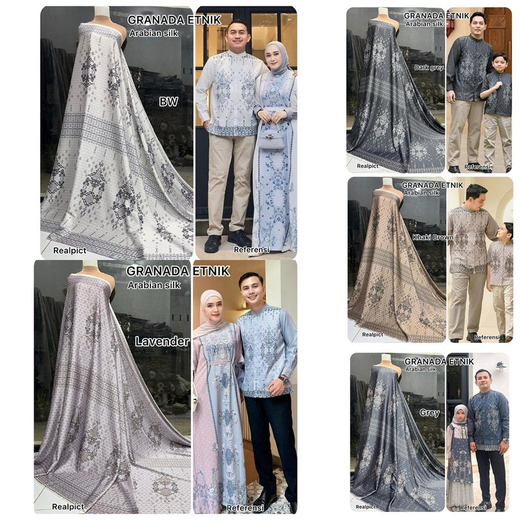 NEW MOTIF COUPLE GRANADA | KAIN SARIMBIT KELUARGA | KAIN METERAN | ARABIAN SILK