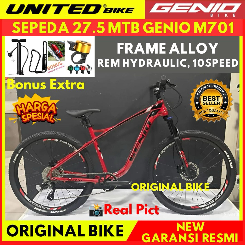 Sepeda Gunung MTB 27.5 Genio M544/ M701/ M703 / M573 Frame Alloy Rem Hydraulic by Unitedbike New