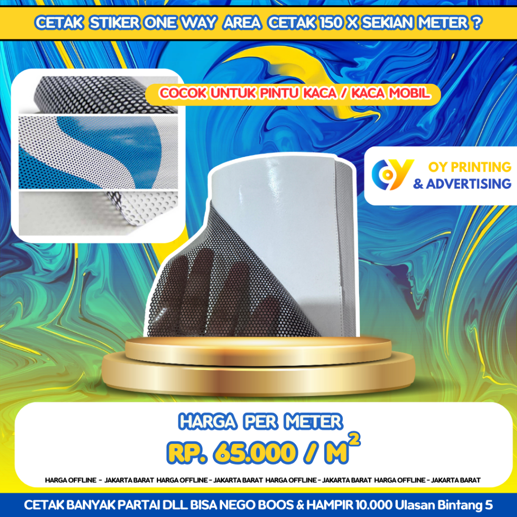 Cetak Stiker One WAY Area Cetak 1.5