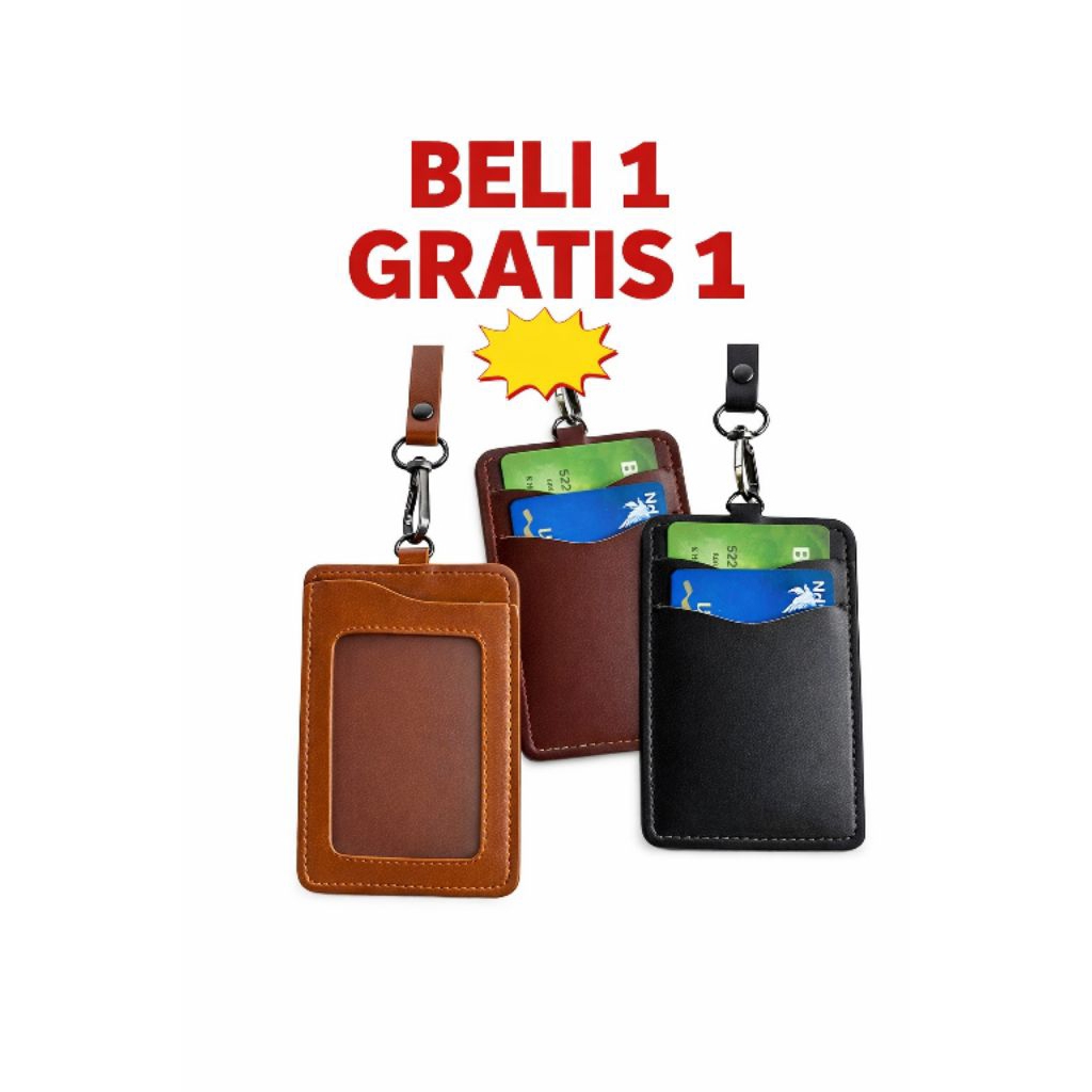 ID Card Holder Kulit Asli – Lanyard Name Tag Premium Elegan