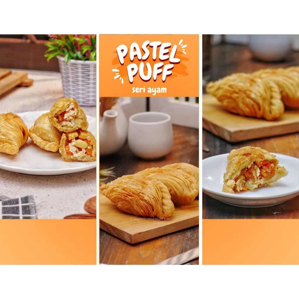 Pastel Puff Isi Ayam Frozen Dapur Mamarins /Pastel Pastry/Curry Puff isi Ayam