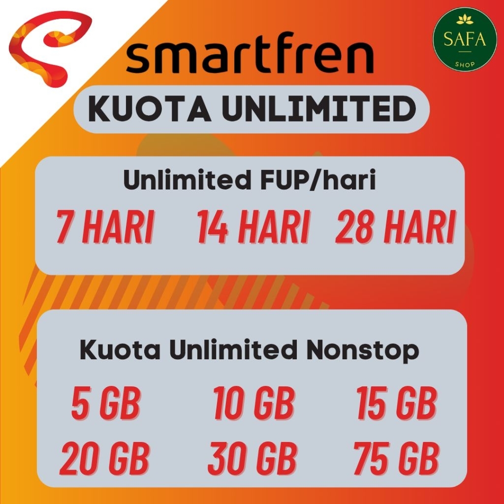Kuota Smartfren Unlimited 7 hari 14 hari 28 hari 1 bulan | Paket data Smarfren Unlimited Nonstop Mur