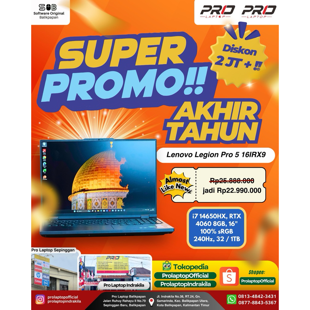 Lenovo Legion Pro 5 16IRX9 i7 14650H Rtx 4060 8 Gb 16" 100% sRGB 240HZ 32/1 TB