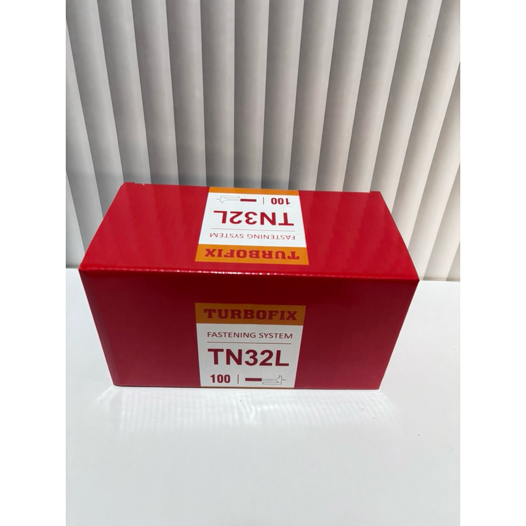Original 100% . Turbofix Paku tembak Boset pin Angle Clip TN32L 100 Pcs Box Fastening System Pin unt